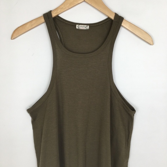 Intimately Free People Flowy Tank Top Ribbed High Neck Racer Back Trapeze Size S - Picture 9 of 13